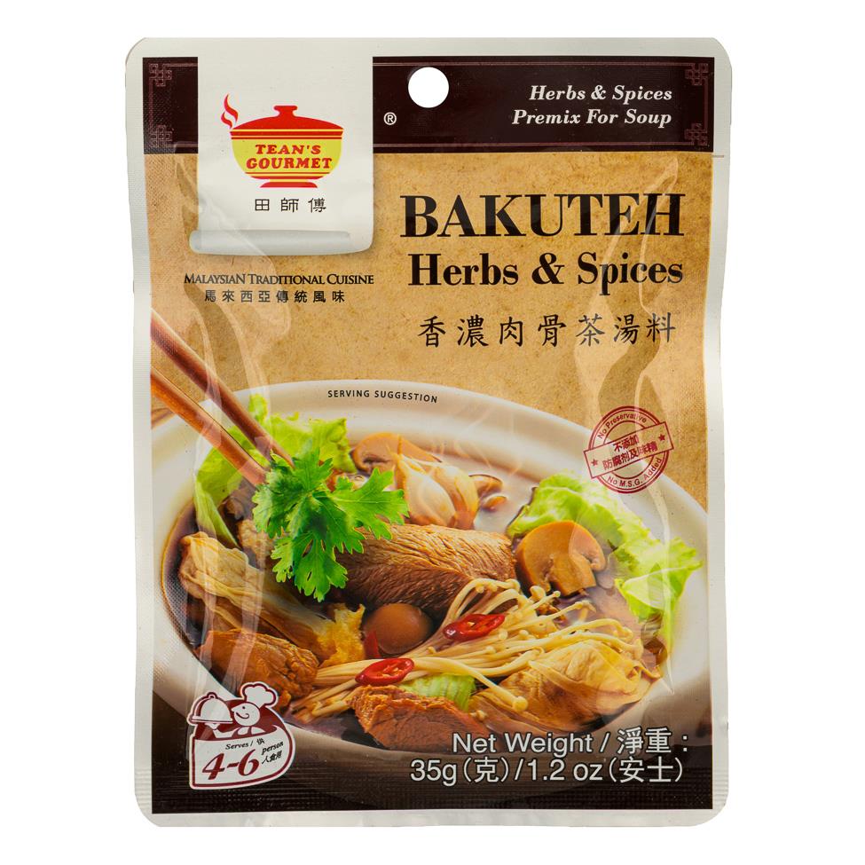 Tean's Gourmet Bakuteh Herbs & Spices 田師傅 香濃肉骨茶湯料 36 x 35g