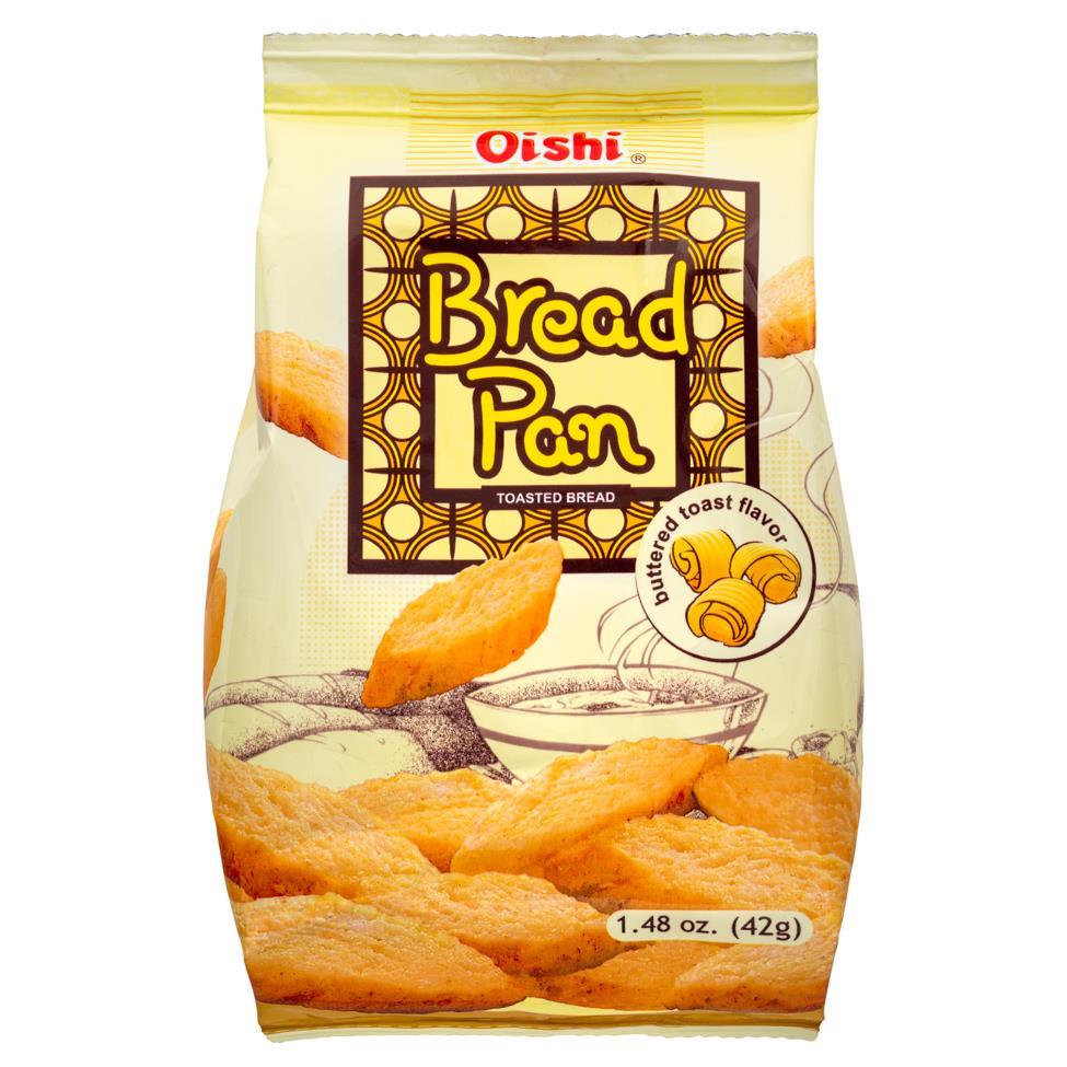 (Case) Oishi Bread Pan Toasted Bread (Butter Toast Flavour) 42g*60