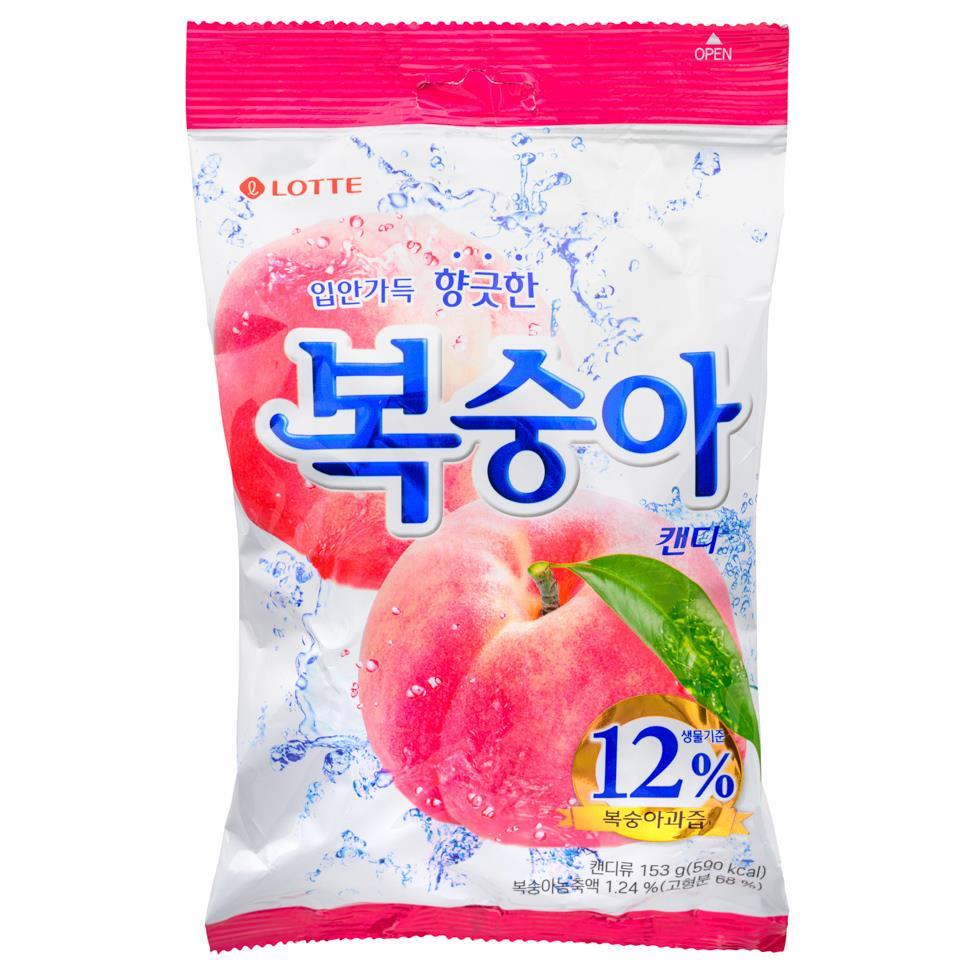 (Case)  Lotte Peach Candy 롯데 복숭아캔디 153g*20