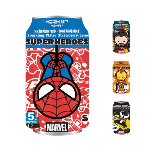 High Up! Marvel Sugar Control Sparkling Water (Strawberry Lemonade Flavour) 嗨啊! 漫威Q版英雄控糖氣泡水 (檸檬草莓風味) 24 x 300ml