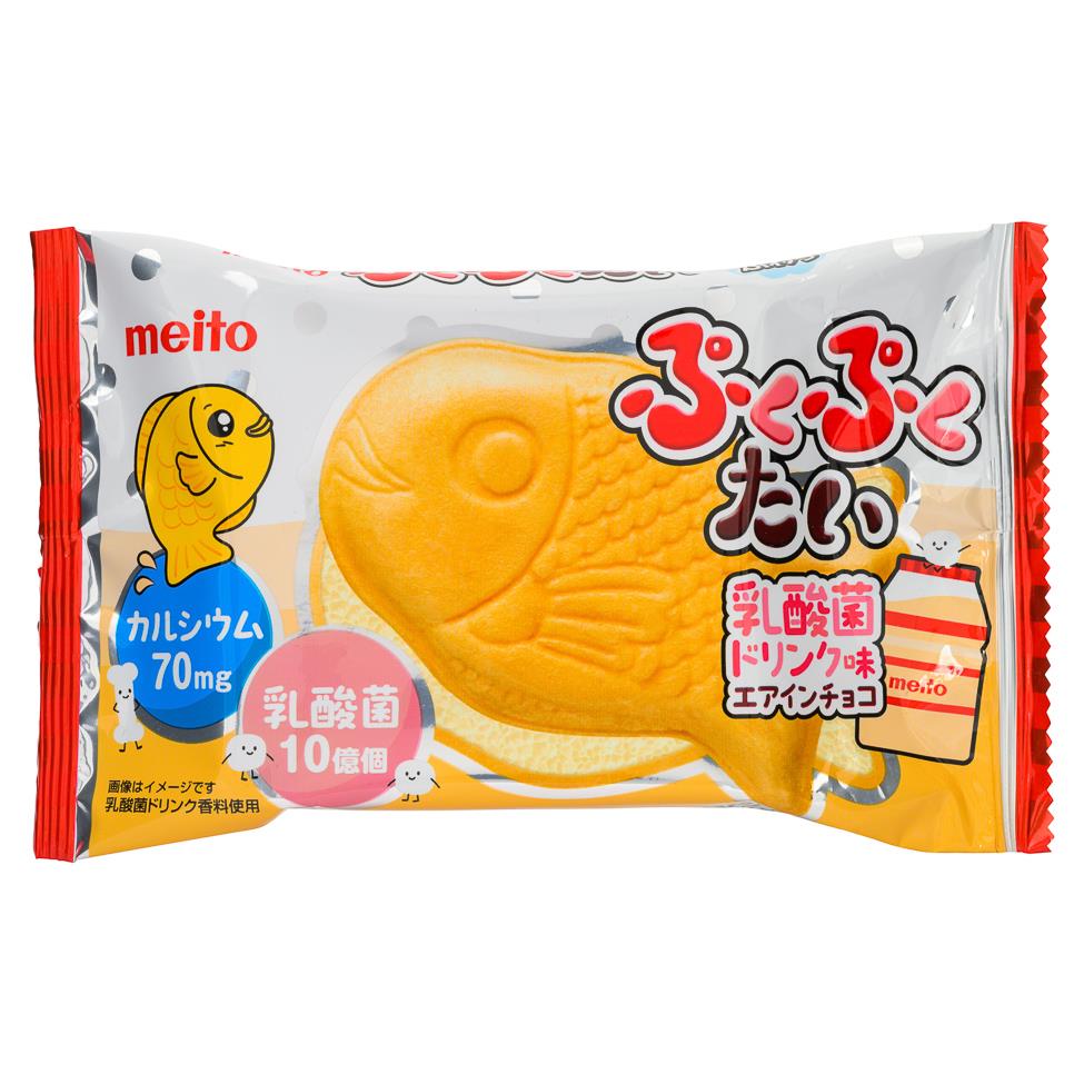 (Case) Meito Pukupuku Tai Monaka Fish Shape Wafer (Yogurt) 16.5g*10*12