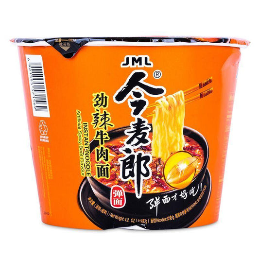 (Case) JML Artificial Spicy Beef Flavour Instant Noodle (Bowl) 今麥郎 勁辣牛肉麵 (碗) 119g*12