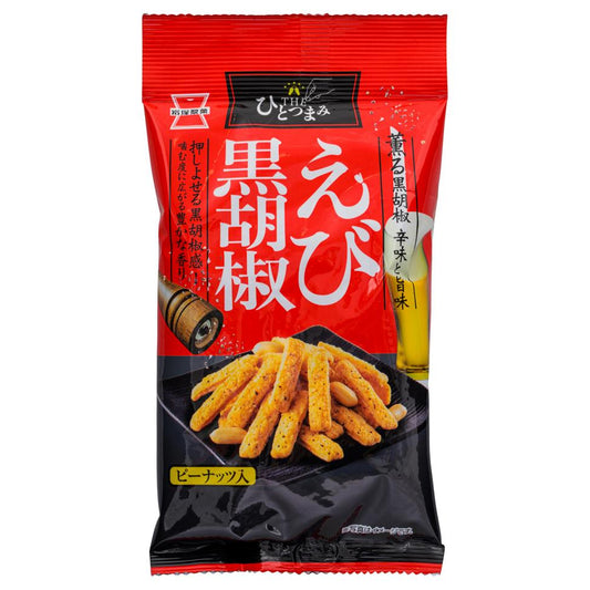 (Case) Iwatsuka Hitotsumami Rice Cracker (Shrimp & Black Pepper Flavour) 50g*10