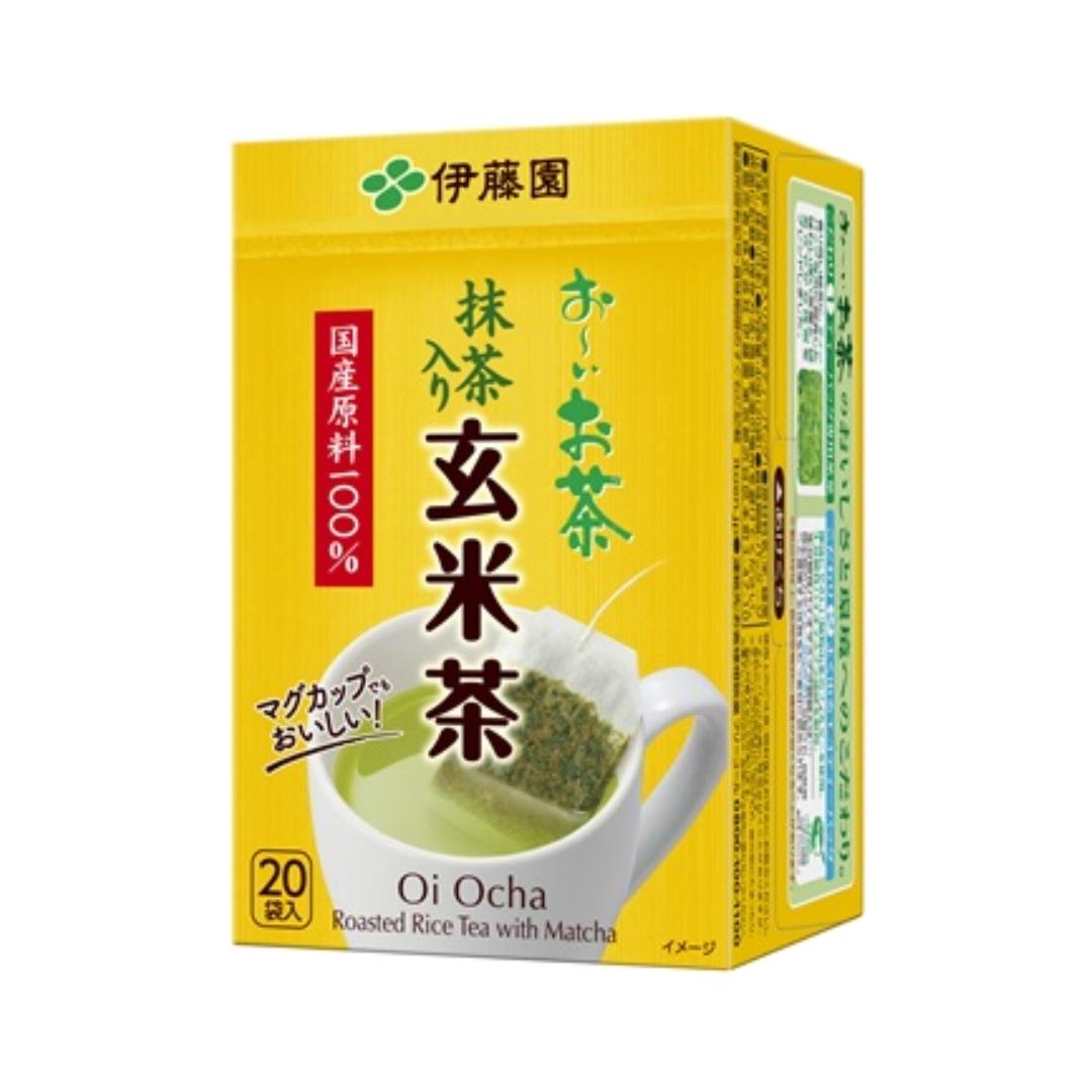 (Case) Itoen Oi Ocha Genmaicha Roasted Rice Tea with Matcha Eco Tea Bag 38g*10