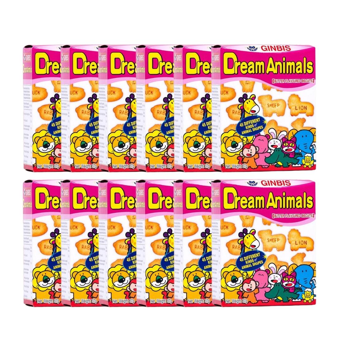 Ginbis Dream Animals Biscuits (Butter Flavour) 12 x 37g