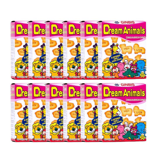 Ginbis Dream Animals Biscuits (Butter Flavour) 12 x 37g