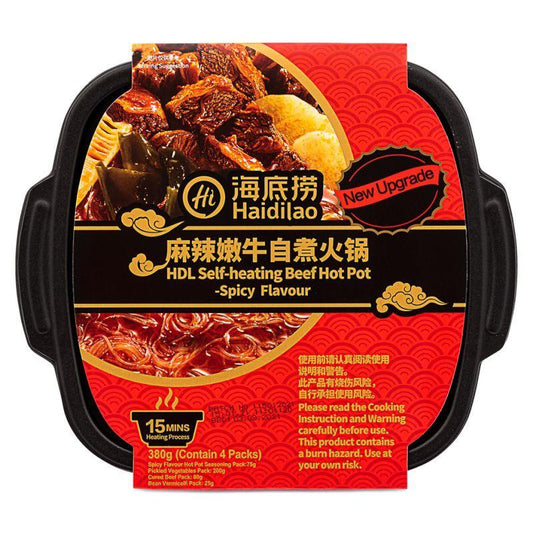 (Case) Haidilao Self-Heating Spicy Hot Pot with Beef 海底撈 麻辣嫩牛自煮火鍋套餐 370g*12