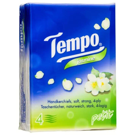 (Case) Tempo 4-ply Handkerchief Petit (Jasmine) 迷你茉莉花香味紙手巾 *36*10