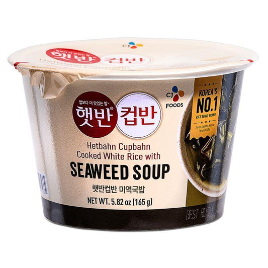 (Case) CJ Hetbahn Cooked White Rice with Seaweed Soup 햇반컵반 미역국밥 165g*18