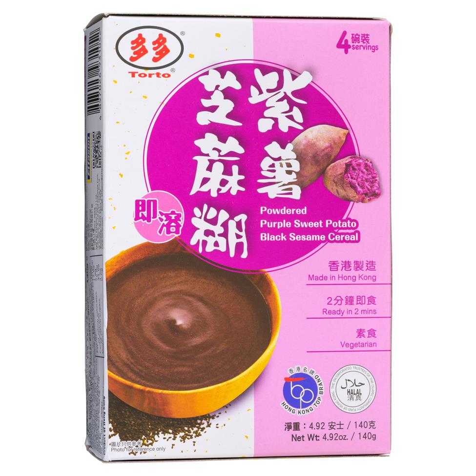 (Case) Torto Powdered Purple Sweet Potato Black Sesame Dessert 140g*20