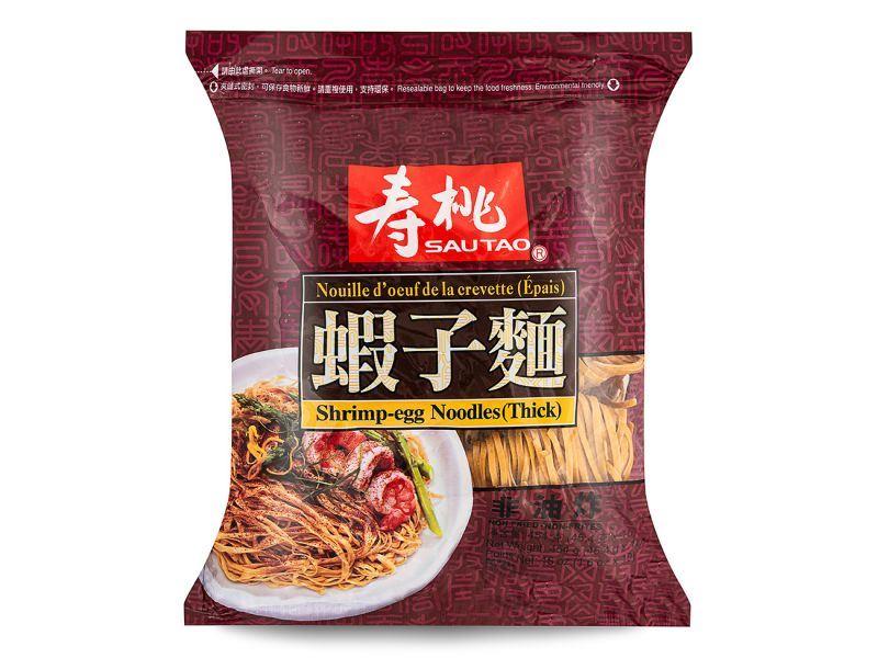 (Case) Sau Tao Shrimp Egg Noodle (Thick) 壽桃牌 蝦子麵 (寬條) 454g*24