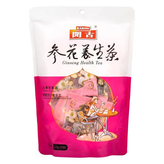 (Case) Kakoo Ginseng Health Tea (Ginseng Glycyrrhiza Tea) 開古 參花養生茶 (人參甘草茶) 115g (10 bags)*40