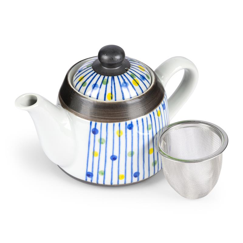Stripe & Dots Pattern Teapot 玉十草 ポット x 6