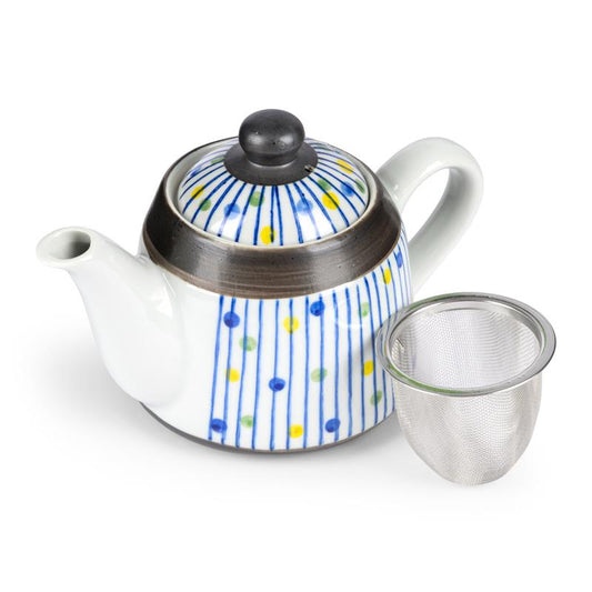 Stripe & Dots Pattern Teapot 玉十草 ポット x 6