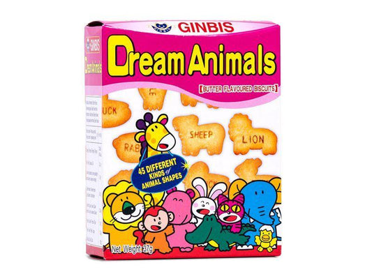 (Case) Ginbis Dream Animals Biscuits (Butter Flavour) 37g*12*2