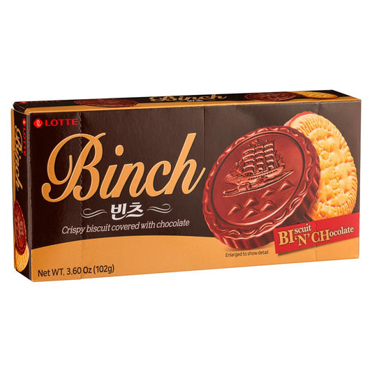 (Case) Lotte Binch Crispy Biscuit with Chocolate 102g*20