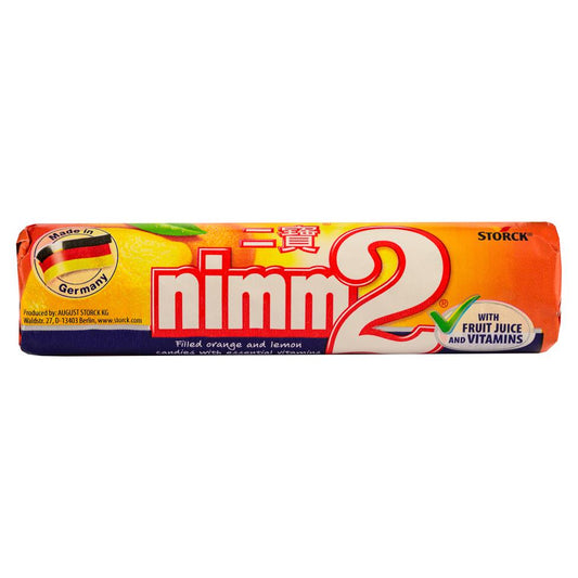 (Case) Nimm2 Fruit Juice Candy (Orange & Lemon Flavour) 50g*24