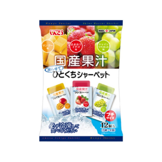 (Case) Shinko Japanese Fruit Juice Bite-size Sherbet (Mango, Strawberry & Grape Flavour) 216g*16