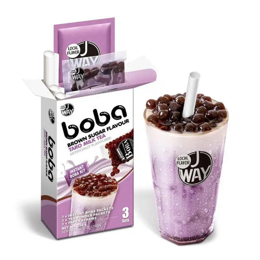 (Case) J-Way Instant Boba Kit (Brown Sugar Flavour Taro Milk Tea) (3 Sets) 234g*16