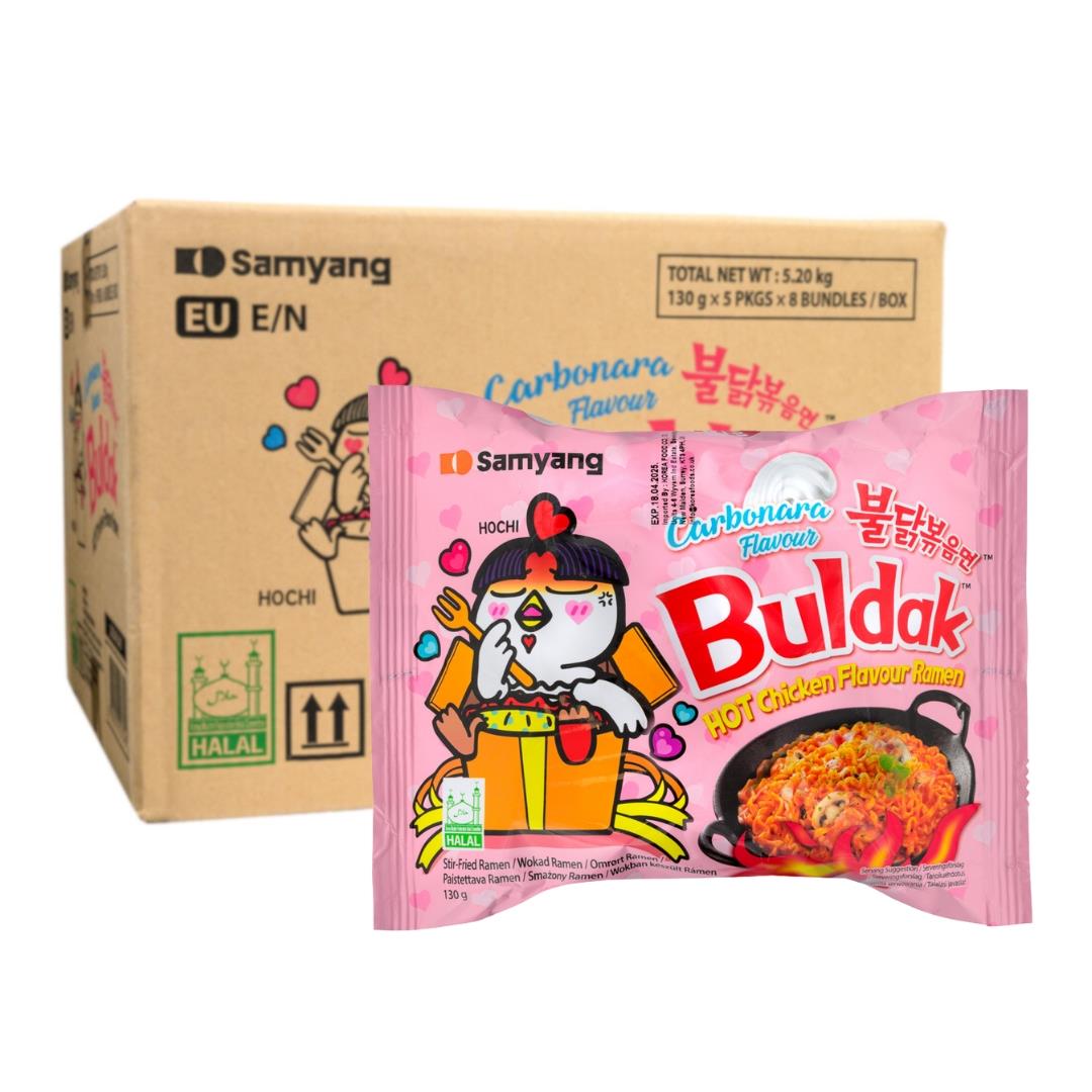 (Case) Samyang Buldak Hot Chicken Flavour Ramen (Carbonara) (EU Version) 130g*5*8
