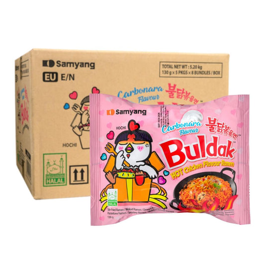 (Case) Samyang Buldak Hot Chicken Flavour Ramen (Carbonara) (EU Version) 130g*5*8