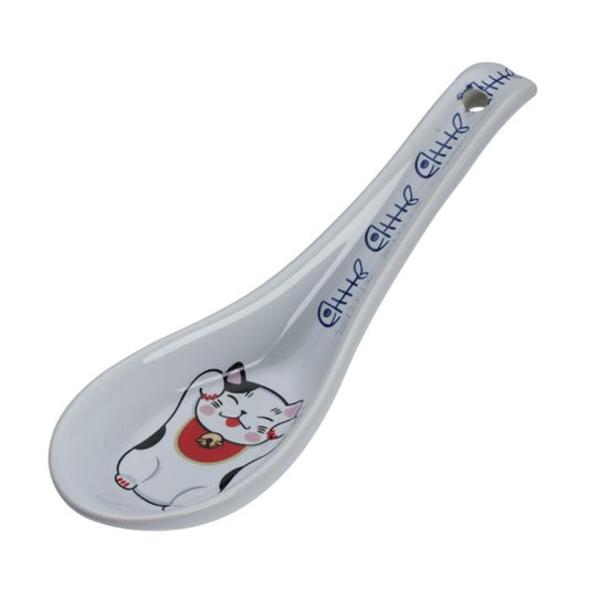 Tokyo Design Studio Ceramic Lucky Cat Red Bell Spoon x 12