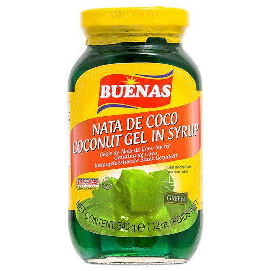 Buenas Nata de Coco Coconut Gel in Syrup (Green) 24 x 340g