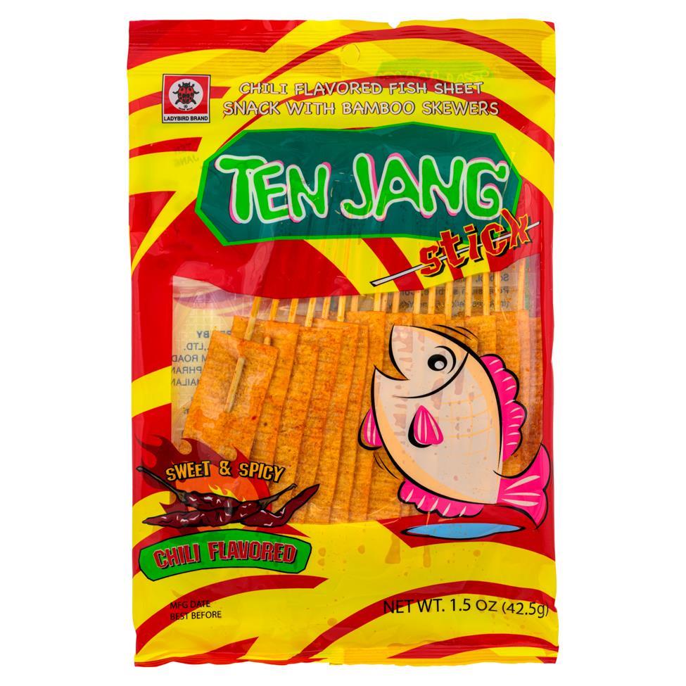 (Case) Ladybird Chilli Flavoured Fish Fillet with Bamboo Sticks 42.5g*36
