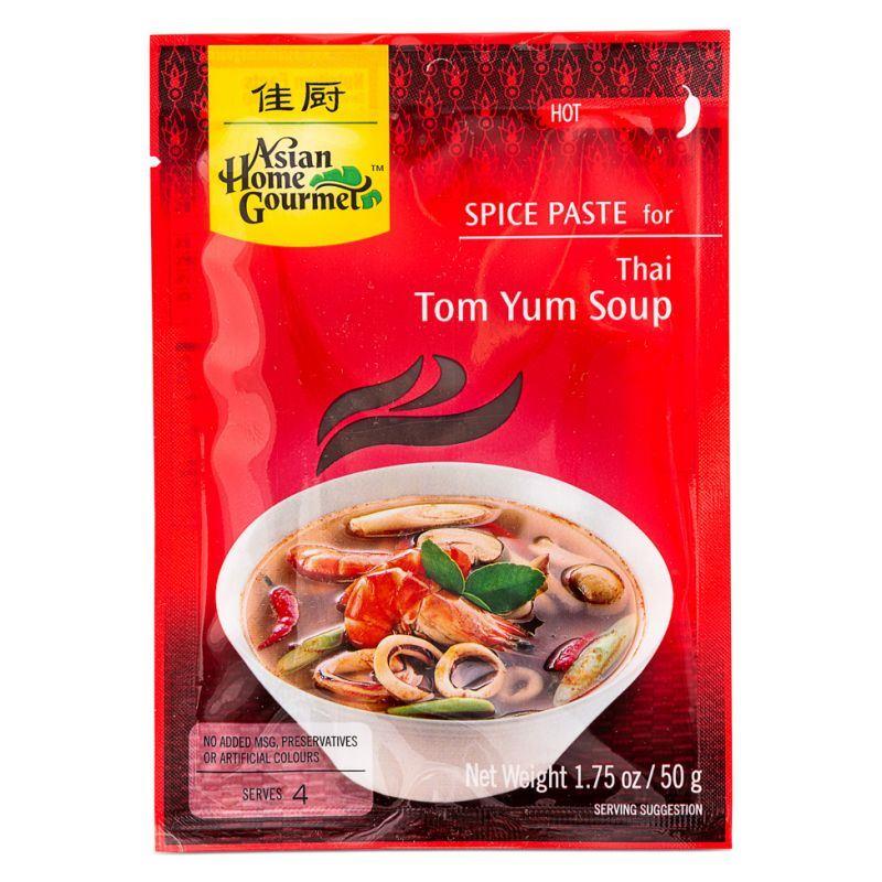 Asian Home Gourmet Spice Paste for Thai Tom Yum Soup (Hot) 12 x 50g