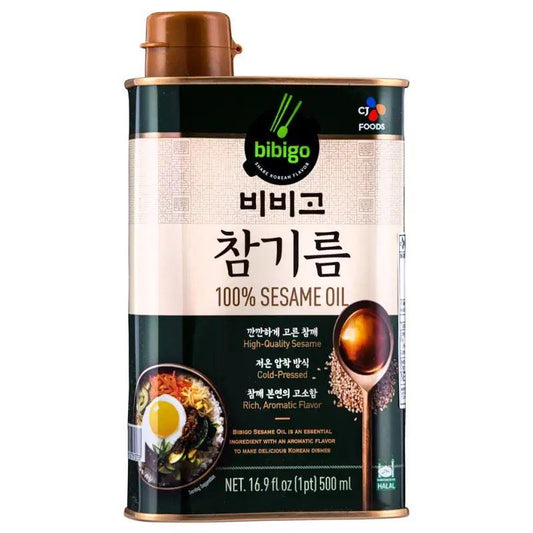 (Case) CJ Bibigo 100% Sesame Oil (L) 참기름 500ml*12