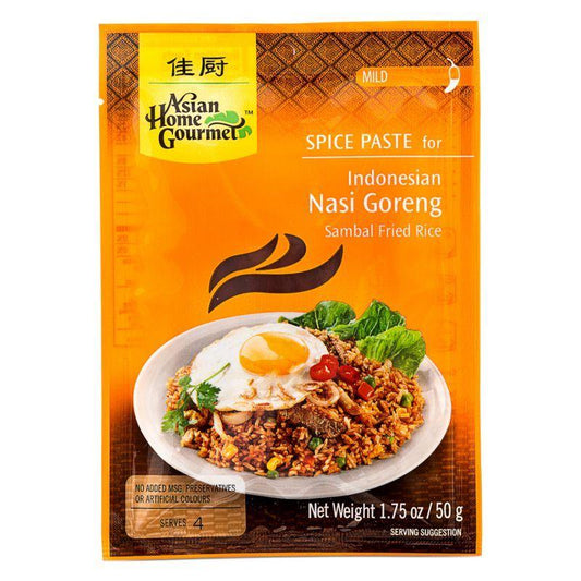 Asian Home Gourmet Spice Paste For Indonesian Nasi Goreng Sambal Fried Rice (Mild) 12 x 50g