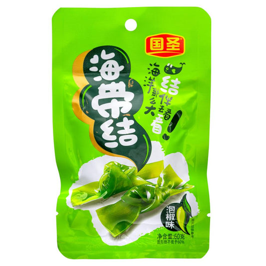 (Case) Guo Sheng Preserved Seaweed Knot (Spicy) 國聖 海帶結 (泡椒味) 60g*30