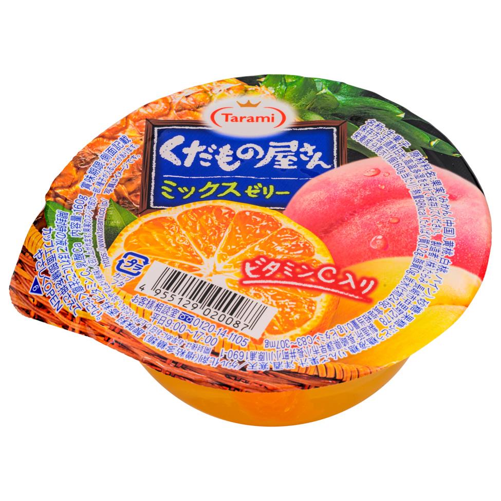 (Case) Tarami Kudamonoyasan Mixed Fruit Jelly (Orange/Yellow Peach/Pineapple/White Peach) 160g*6