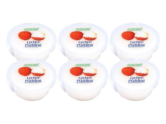(Case) Cocon Lychee Flavoured Jelly Pudding with Coconut Gel Pieces 6*80g*16