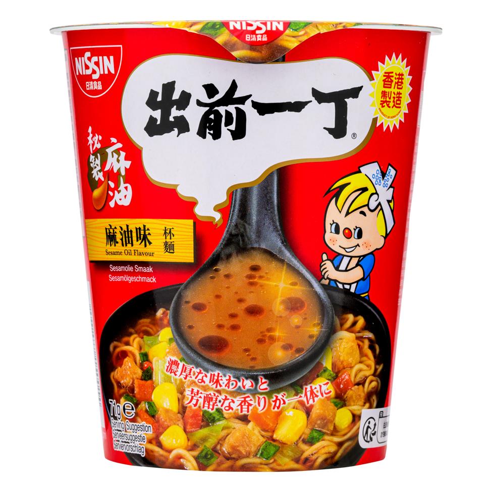 (Case) Nissin Demae Ramen Sesame Oil Flavour Instant Noodle (Cup) 出前一丁 麻油味杯麵 71g*24