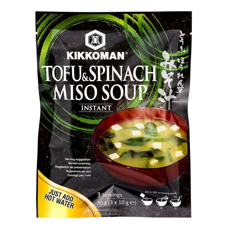 (Case) Kikkoman Instant Tofu & Spinach Miso Soup 30g*12