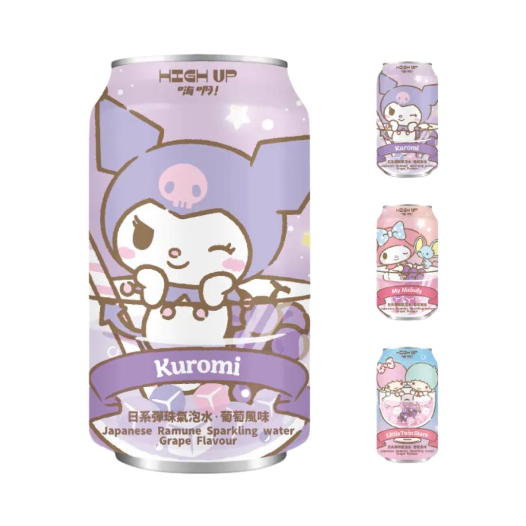 High Up! Sanrio Ramune Sparkling Water (Grape Flavour) 嗨啊! 三麗鷗日系彈珠汽水 (葡萄風味) 24 x 330ml