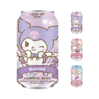 High Up! Sanrio Ramune Sparkling Water (Grape Flavour) 嗨啊! 三麗鷗日系彈珠汽水 (葡萄風味) 24 x 330ml