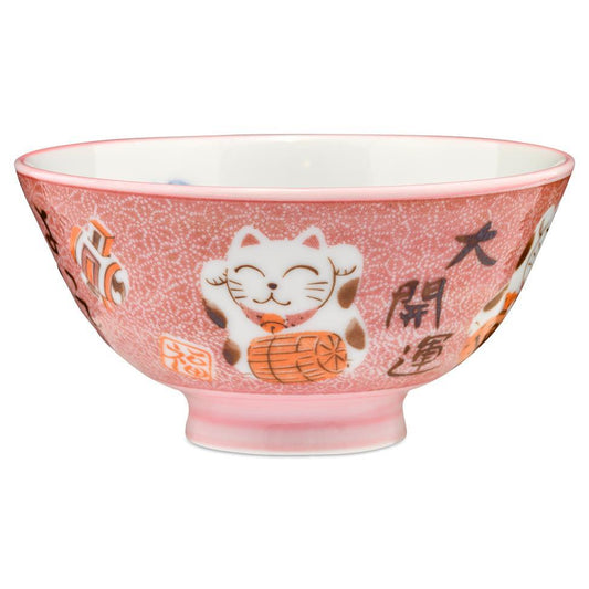 (Case) Tokyo Design Studio Ceramic Lucky Cat Rice Bowl (Pink) 300ml*3
