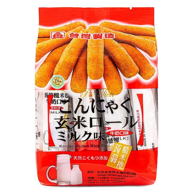 (Case) Pei Tien Konjac Brown Rice Roll (Milk Flavour) 北田 蒟蒻糙米捲 (牛奶口味) 160g*12