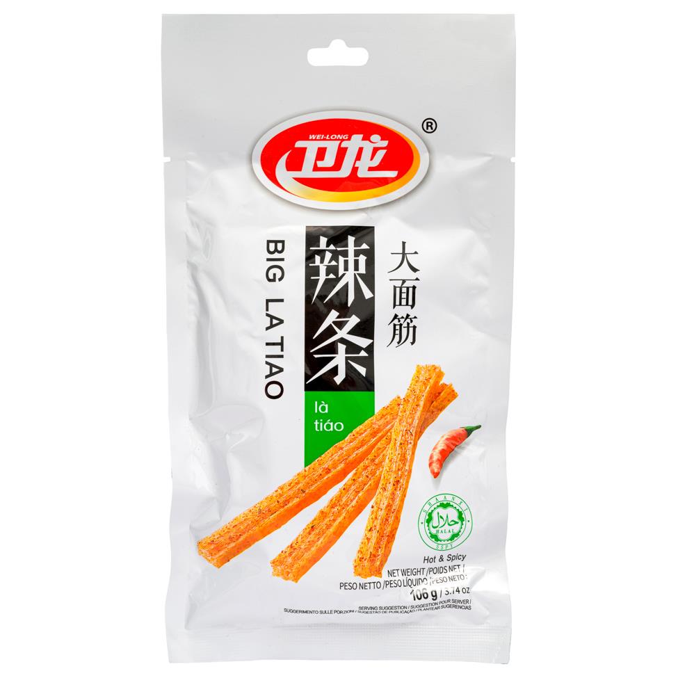 Weilong Latiao Gluten Strips (Hot Flavour) 衛龍 大麵筋辣條 60 x 106g