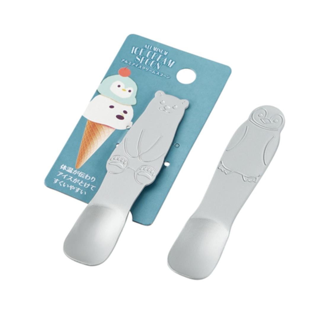 Echo Animal-Shaped Aluminium Ice Cream Spoon アルミアイスクリームスプーン (白くま・ペンギン) x 10