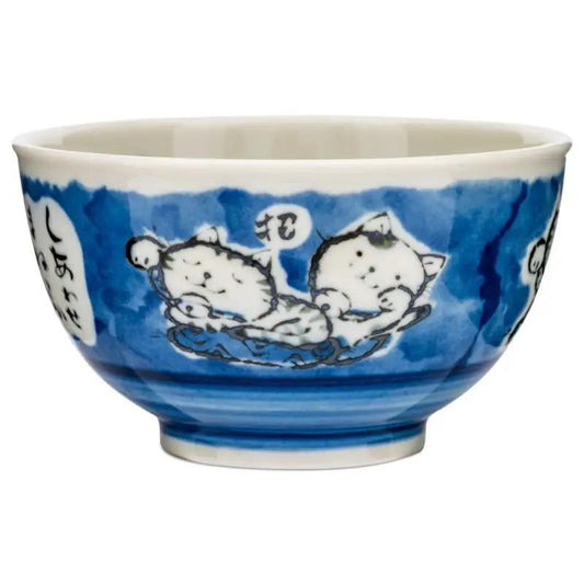 (Case) Tokyo Design Studio Ceramic Lucky Cat Rice Bowl (Light Blue) 300ml*10