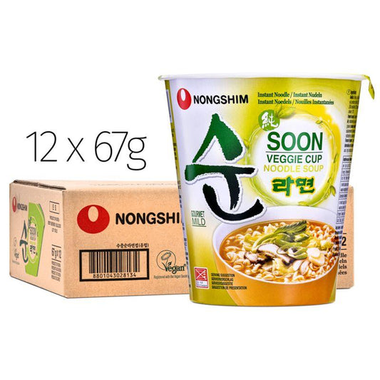 (Case) Nongshim Soon Veggie Cup Noodle 농심 순라면 67g*12