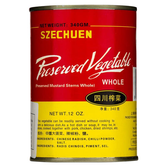 (Case) White Rabbit Brand Szechuen Preserved Mustard Stems Whole 白兔牌 四川榨菜頭 340g*48