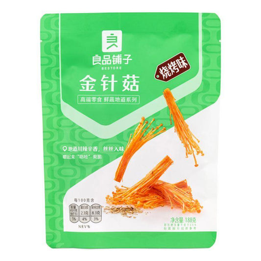 Bestore Needle Mushroom (BBQ Flavour) 良品鋪子 金針菇 (燒烤味) 30 x 188g