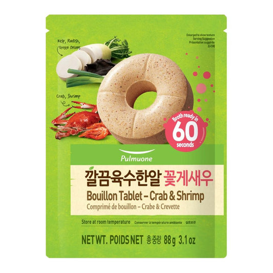 Pulmuone Bouillon Tablet (Crab & Shrimp) 깔끔육수한알 꽃게새우 15 x 88g