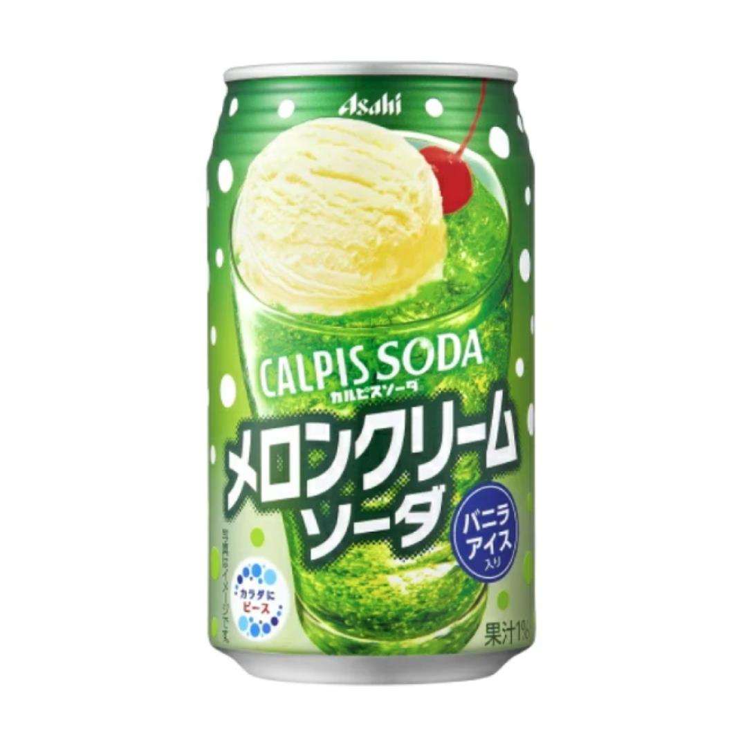 Asahi Calpis Soda (Melon Flavour) メロンクリームソーダ 24 x 350ml