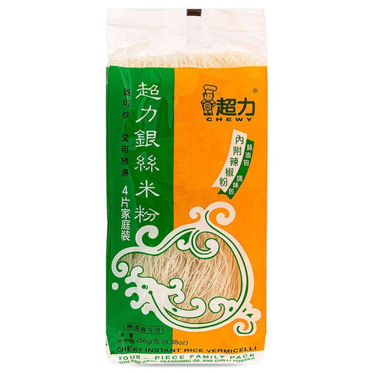 (Case) Chewy Instant Rice Vermicelli 4 packs 超力 銀絲米粉4片家庭裝 266g*12