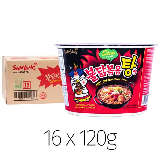 (Case) Samyang Buldak Hot Chicken Flavour Ramen Big Bowl (Stew Type) 120g*16